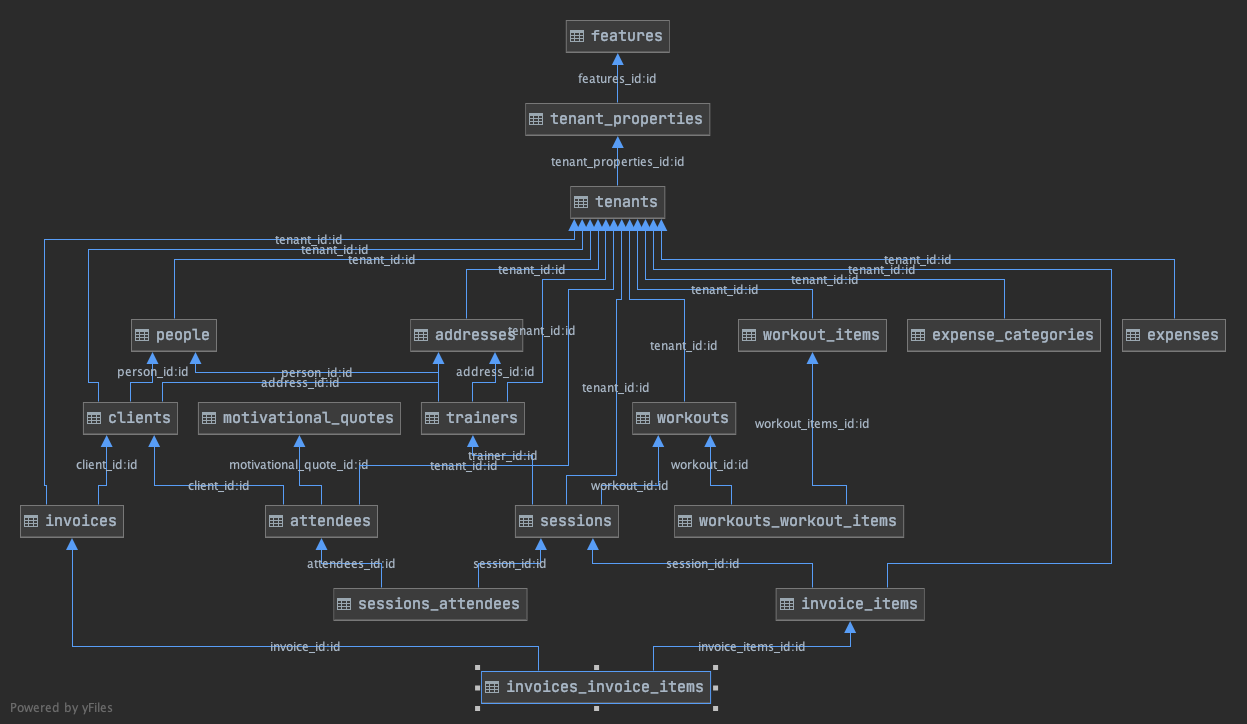 Schema in FitNess app